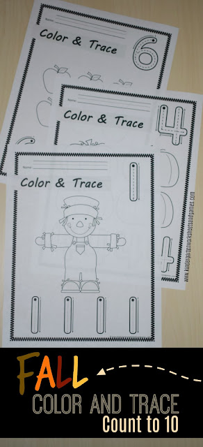 Make learning tracing numbers and learning to count to 10 fun with these super cute, free printable, number tracing worksheets. Each of the pages includes a free fall pictures to color along with a number 1-10 to trace. This is such a simple, no prep fall math worksheet for toddler, preschool, pre k, and kindergarten age students. Just color and trace! Make learning tracing numbers and learning to count to 10 fun with these super cute, free printable, number tracing worksheets. Each of the pages includes a free fall pictures to color along with a number 1-10 to trace. This is such a simple, no prep fall math worksheet for toddler, preschool, pre k, and kindergarten age students. Just color and trace!