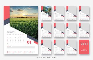New 2021 Photoshop calendar PSD Template Free Dwonlode