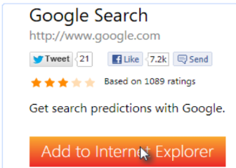 How to set Google as default search in IE9