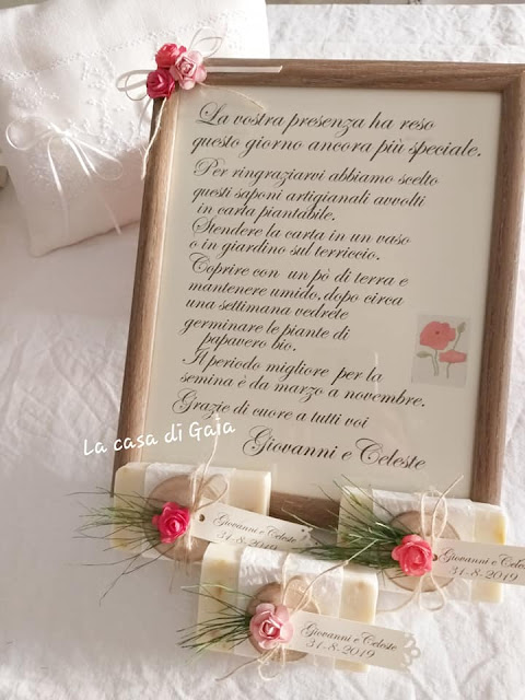 Bomboniere matrimonio con saponi fatti a mano e segnaposto boho chic,green è più bello!