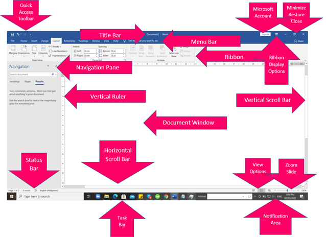 parts of ms word parts of ms word