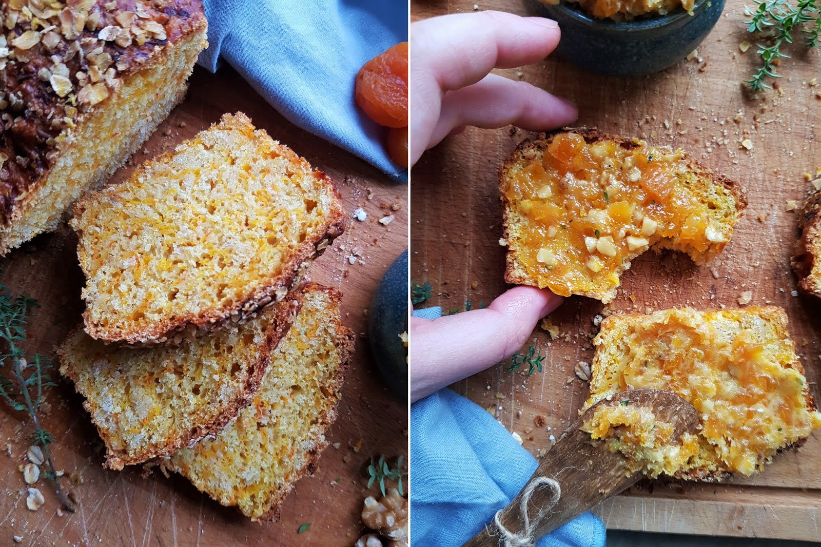 Herbstliches Hafer-Kürbis Brot mit Aprikosen-Thymian Butter - Papilio ... Herbstliches Hafer-Kürbis Brot mit Aprikosen-Thymian Butter - Papilio ...