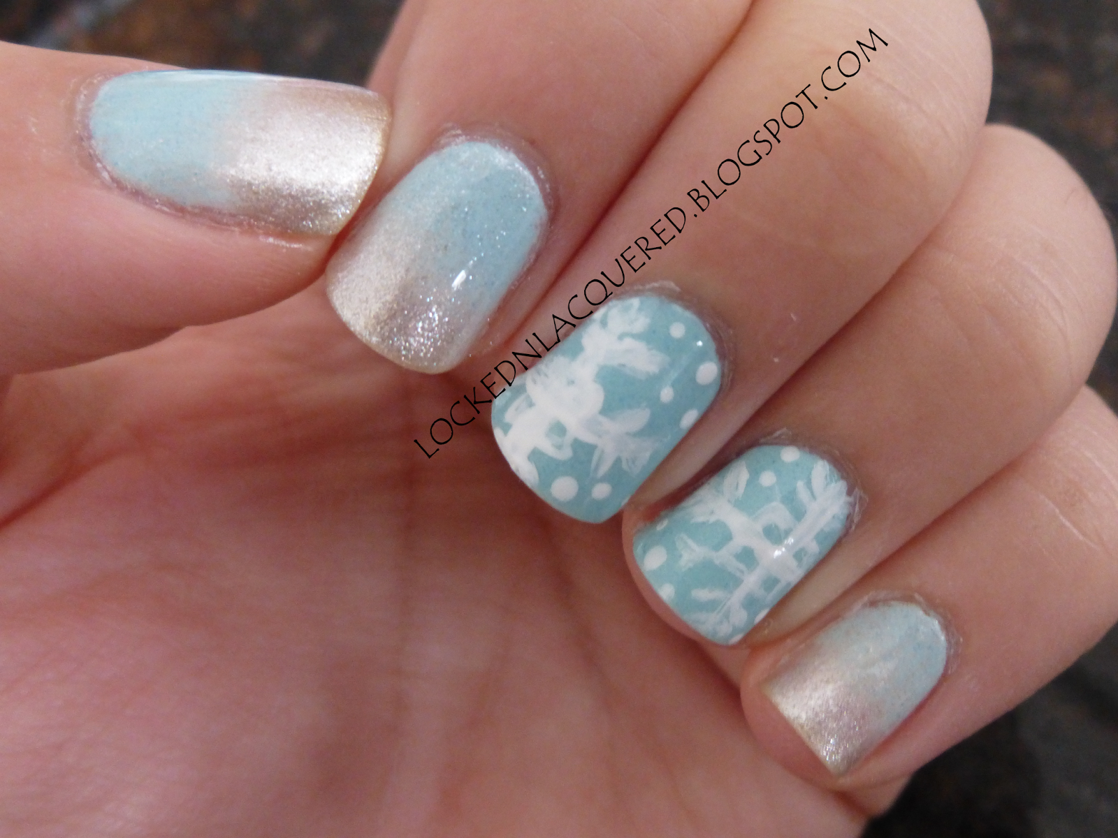 Locked & Lacquered Frosty Snowflake Nails!!!!