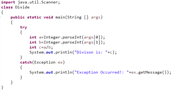 Exception Handling in Java