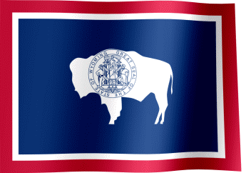 The waving flag of Wyoming (Animated GIF)