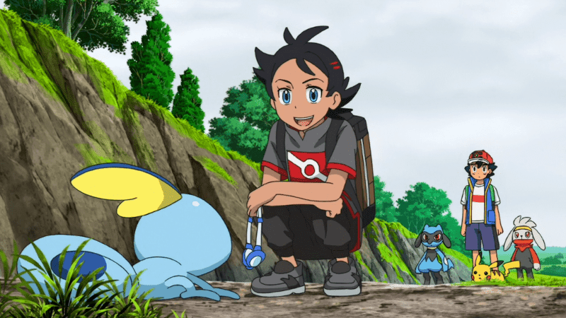 ◓ Anime Pokémon Journeys (Pokémon Jornadas) • Episódio 28: Missão Soluçante  por qual razão?