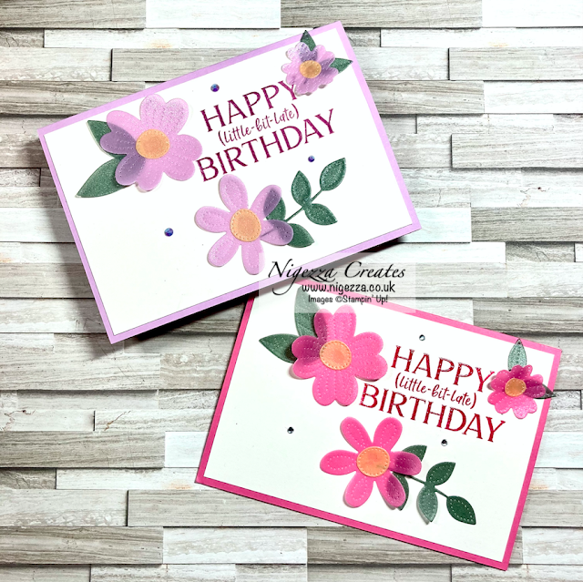 Shimmery Floral Belated Birthday Card