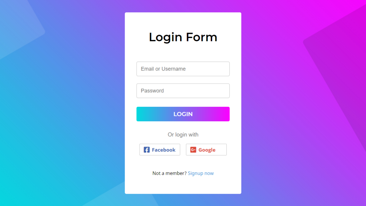 Animated Login Form Using HTML CSS JavaScript