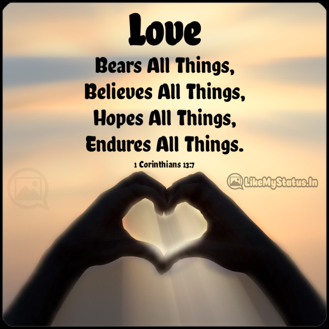Love Bears All Things... Bible Verse About Love...
