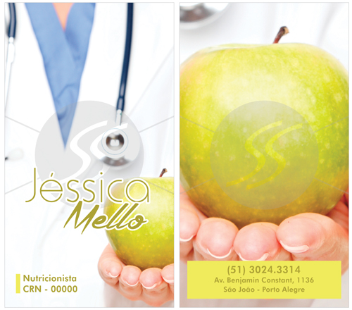 cartões de visita de nutricionistas gráfica expanssiva