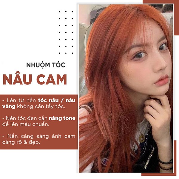 Top 10 màu tóc nâu cam đẹp ấn tượng trẻ trung hot nhất hiện nay