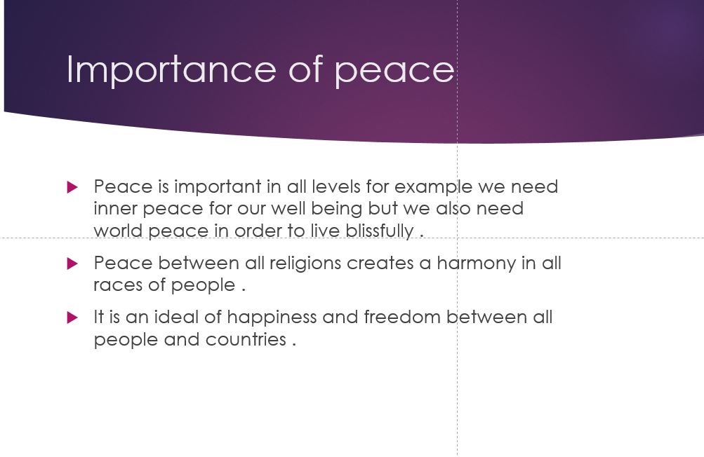 presentation on the topic importance of peace