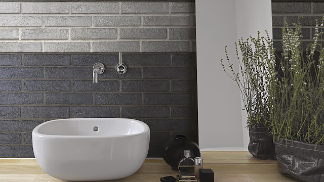 Brick finish wall tiles New York in bathroom