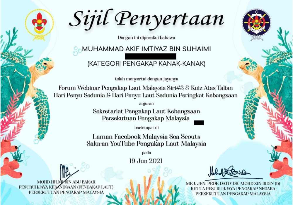 Kuiz online yang dapat sijil kebangsaan 2021