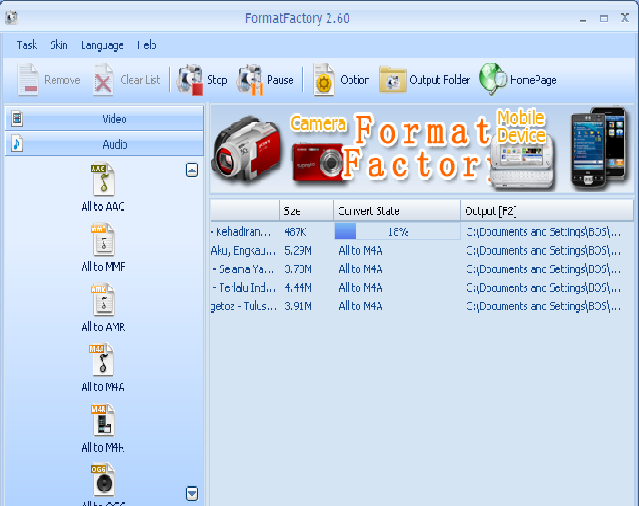 convertisseur video format factory 2.60