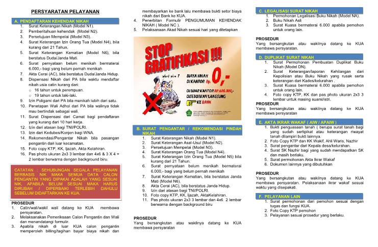 KUA DUDUKSAMPEYAN BROSUR PELAYANAN KUA 2019