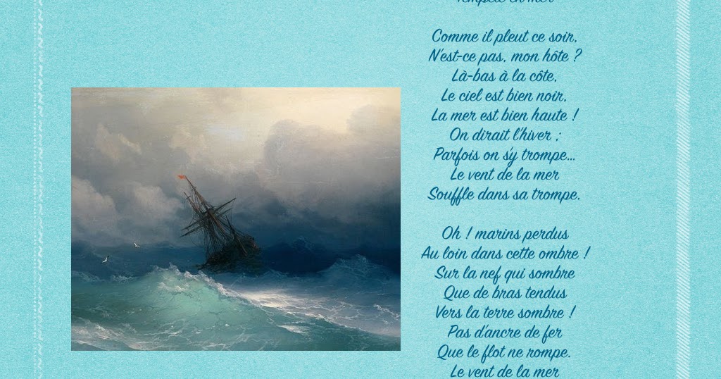 La mer Tempête en mer (Victor Hugo) La mer Tempête en mer (Victor Hugo)