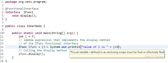 Effectively Final in Java 8 | Tech Tutorials