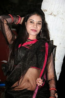 Nivisha in Black Transparent Saree