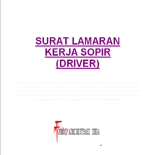 Download Contoh Surat Lamaran Kerja Sopir (Driver) Format Doc dan PDF