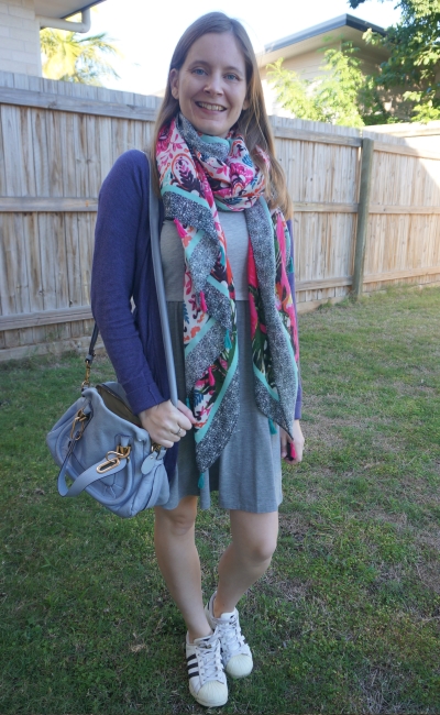 scarf and cardigan outfit
