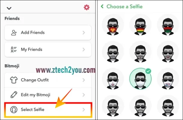 إضافة تأثيرات الصور السيلفي علي صورتك الشخصية في سناب شات Add selfie effects to your Snapchat profile picture