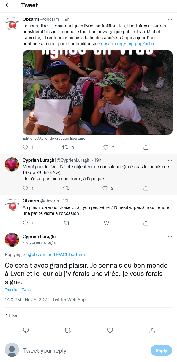 Cyprien Luraghi a ses relais à Lyon... dans AC ! Brest 2021%2B11%2B05%2B-%2B%2527Cyprien%2BLuraghi%2Bon%2BTwitter_%2B_%2540obsarm%2B%2540ACLibertaire%2BCe%2Bserait%2Bavec%2Bgrand%2Bplaisir.%2BJe%2Bconnais%2Bdu%2Bbo_%2527%2B-%2Btwitter.com
