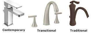 Faucet and Fixture Styles - Contemporary, Transitional, Traditional Contemporary, Transitional, Traditional Faucets