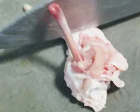 Cutting chicken lollipop