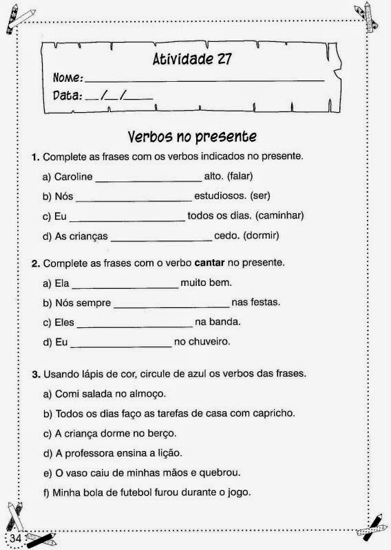 Atividades de Português para o 3° ano para imprimir! Atividades
