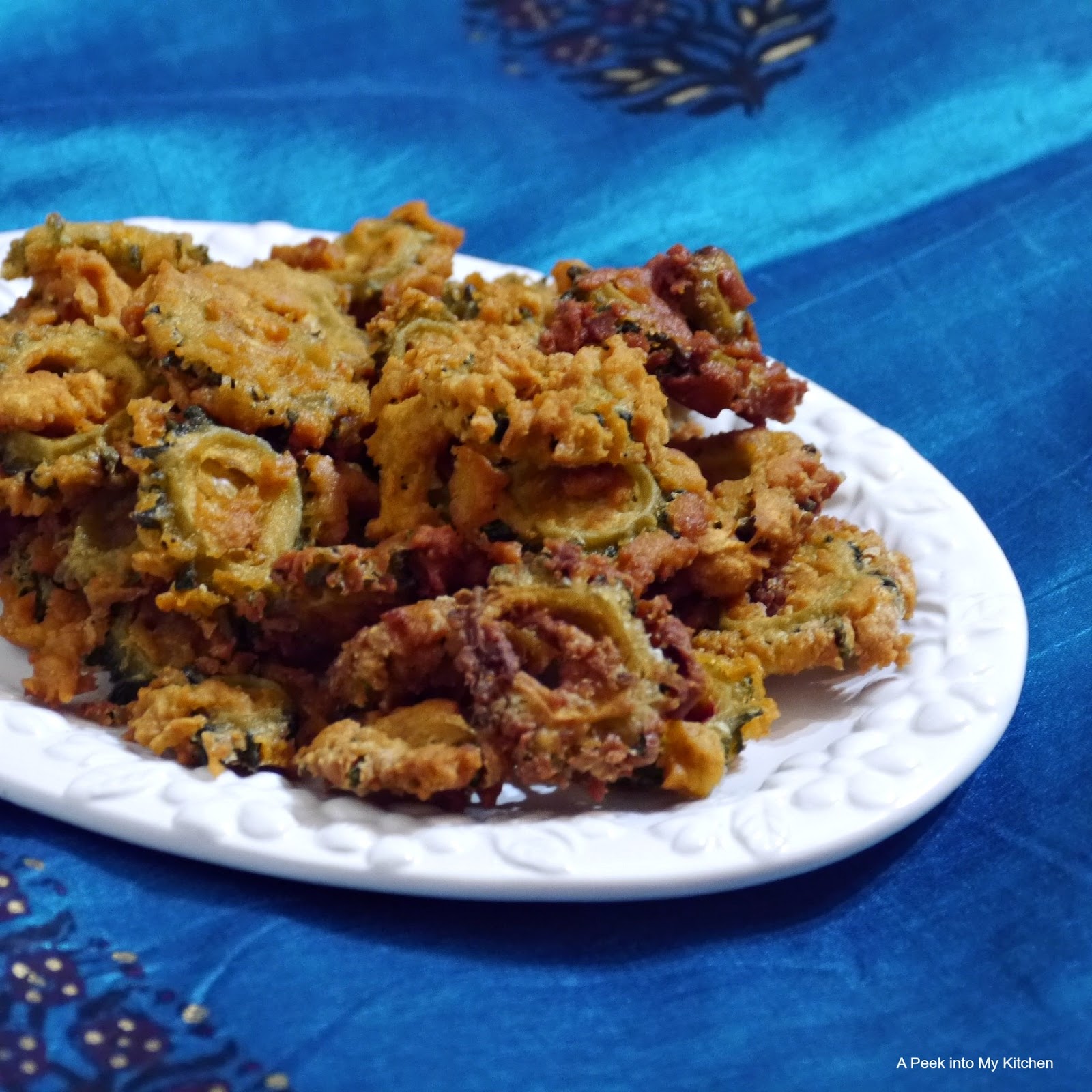 A Peek into My Kitchen Baked Pavakkai / Bitter Gourd Fries Day 173