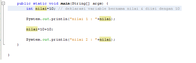 Program Sederhana Dengan Menggunakan Variable ~ Belajar Java