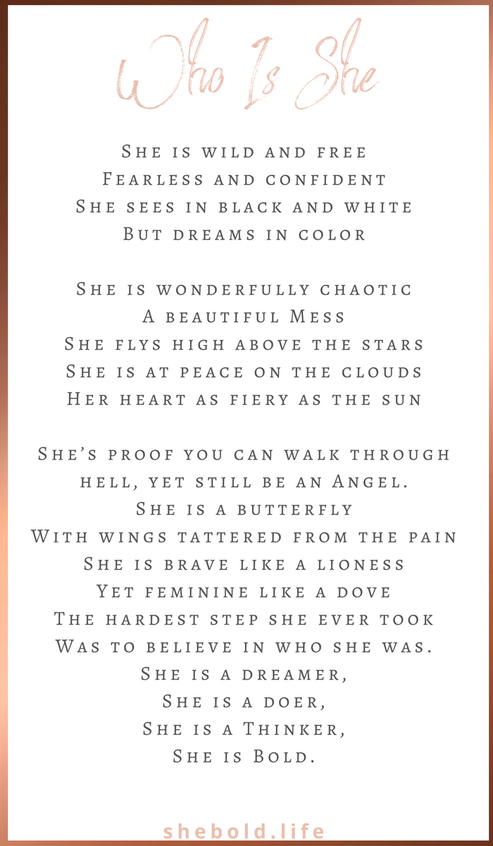 about me she bold