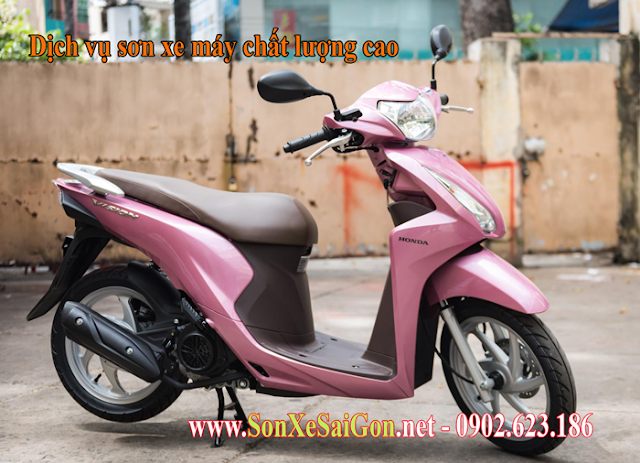 Mẫu sơn xe Honda Vision màu hồng 