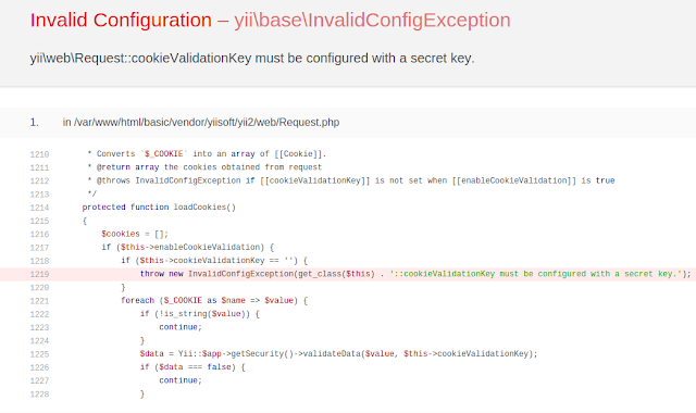 Yii2 Error https://1.bp.blogspot.com/-tSzB6EfyQiQ/VjiDAL0kSxI/AAAAAAAAFb0/FTs_1eltQGA/s640/basic_configure_cookieValidationKey.png