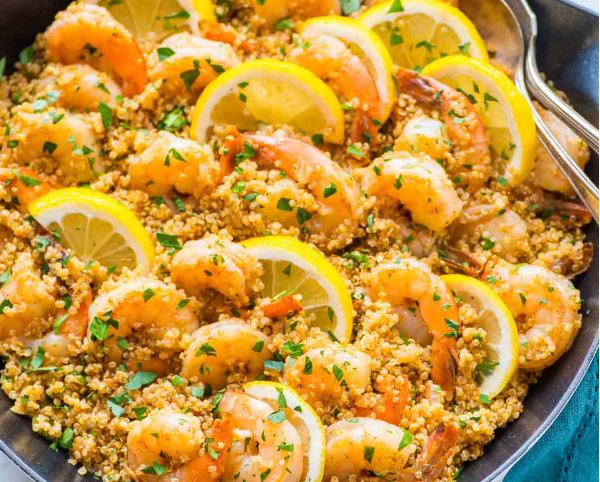 Garlic Shrimp with Quinoa - Food Lover