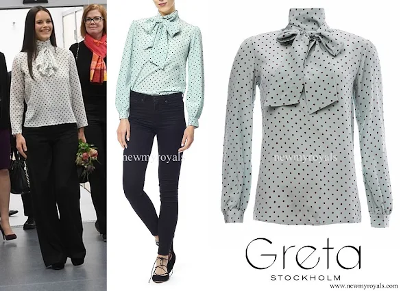 Princess Sofia wore Greta Nellie blouse white dot front