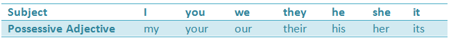 Latihan Soal Pronouns Bahasa Inggris Part II ; Possessive Adjective