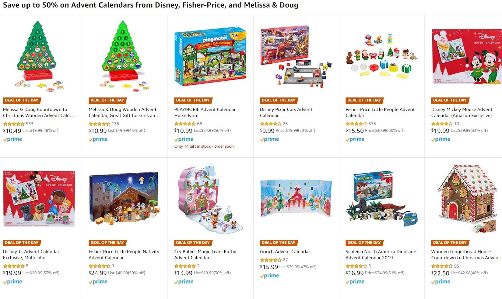 ADVENT CALENDARS HALF PRICE OR MORE ON SALE ON AMAZON TODAY! Disney