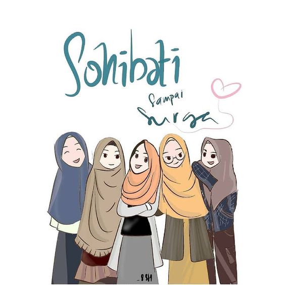 gambar kartun muslimah berhijab