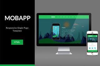 Template Blogger  MOBAPP Flat Landing Page