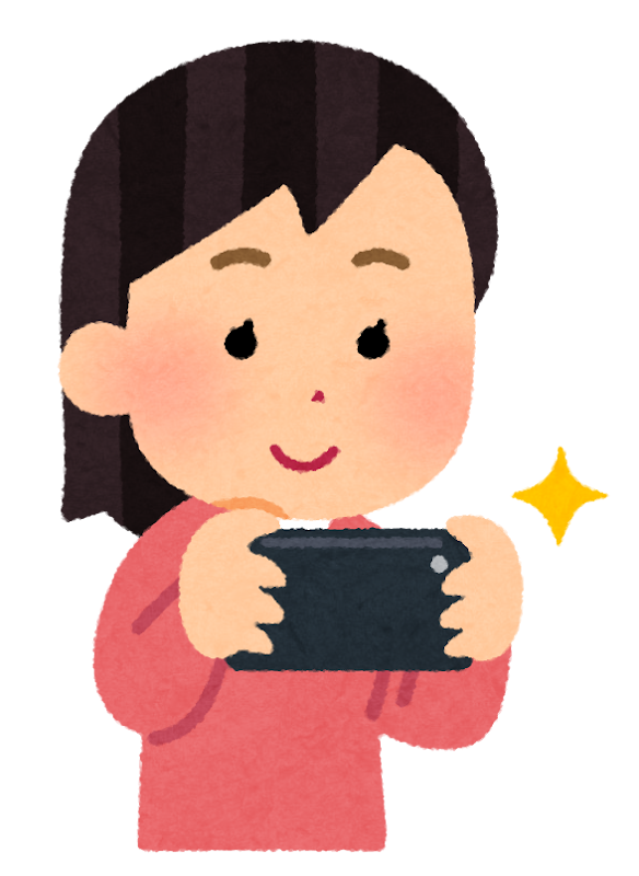 無料イラスト かわいいフリー素材集 スマートフォンで写真を撮る人のイラスト 女性