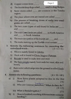 Geography Question papers class 5 page 2