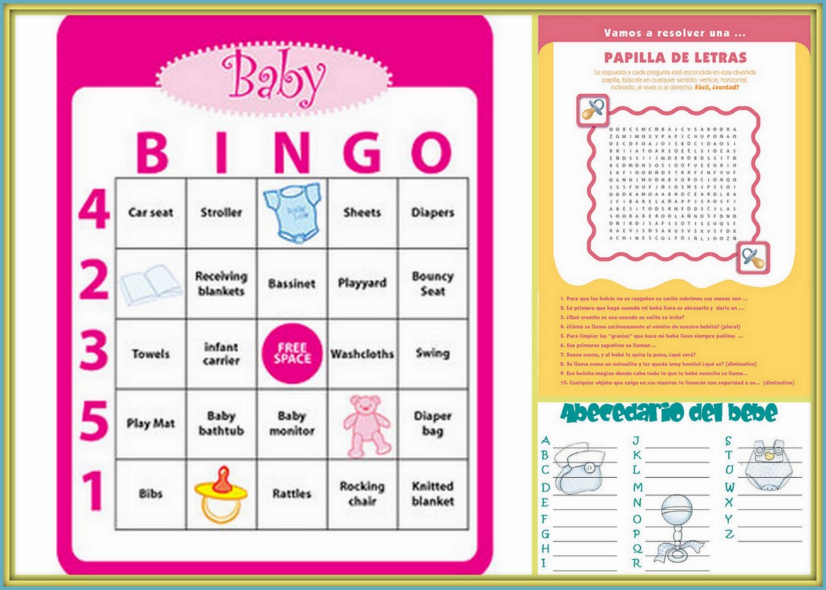 juegos baby shower para imprimir