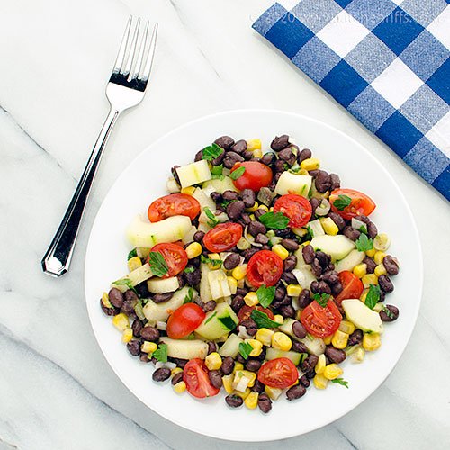 Mexican Cucumber, Tomato, and Bean Salad