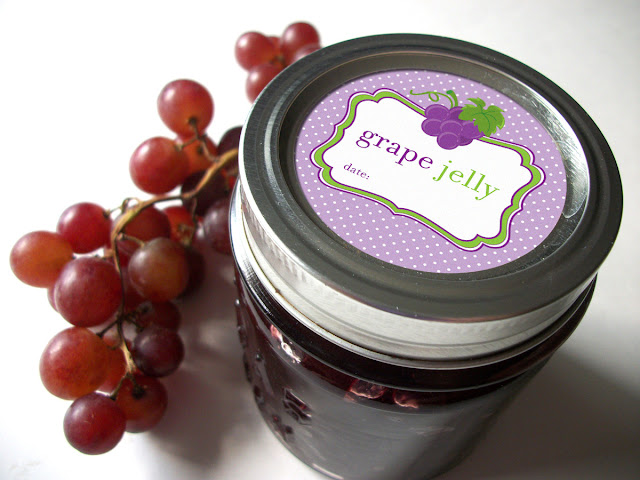 grape jelly canning jar label