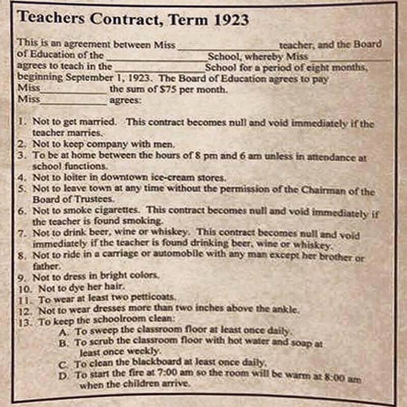 An American Female Teacher’s Contract From 1923 Vintage News Daily