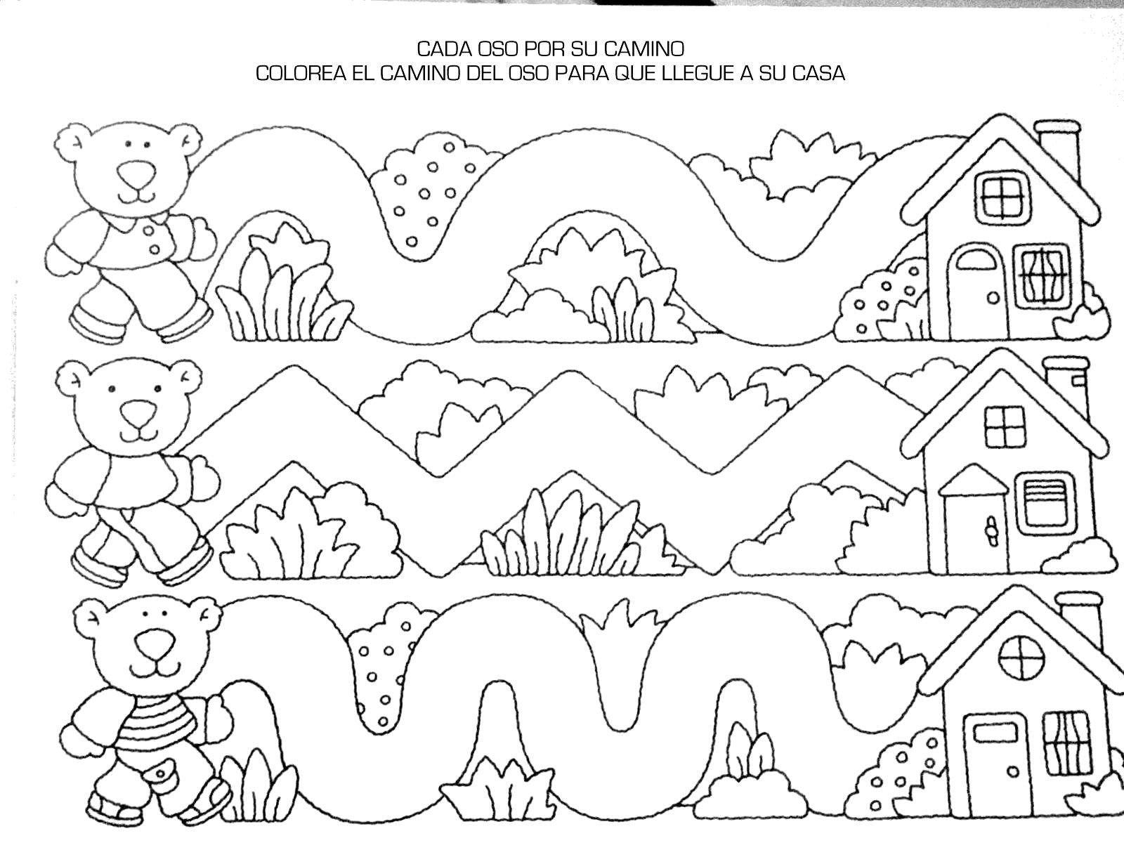 Fichas Grafomotricidad Para Preescolar Colorear Dibujos Infantiles
