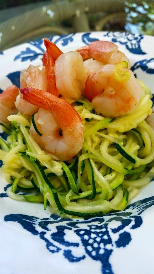 The Swedish Cavegirl Lemon Garlic Shrimp w/ Zoodles