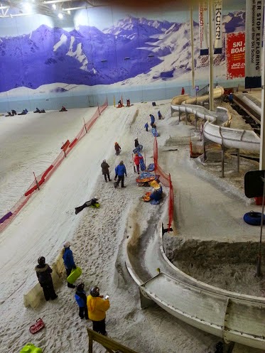 The snow play tubing, sledging and luging at Chill Factore in Trafford Park